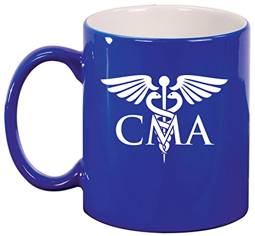 Ceramic Coffee Tea Mug Cup CMA Certified Medical Assistant (Blue)