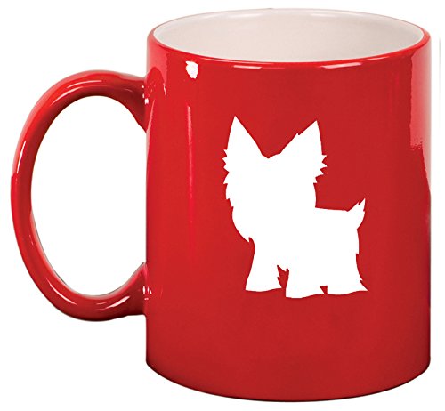 Ceramic Coffee Tea Mug Cup Yorkie (Red)