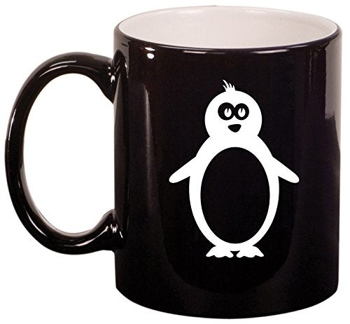 Ceramic Coffee Tea Mug Cup Penguin (Black)