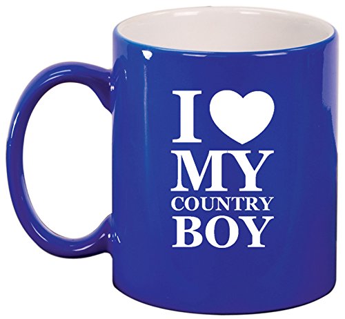Ceramic Coffee Tea Mug I Love My Country Boy (Blue)