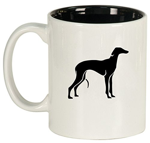 Ceramic Coffee Tea Mug Cup Greyhound (White)