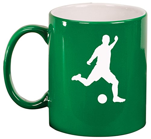 Ceramic Coffee Tea Mug Cup Soccer Player (Green)