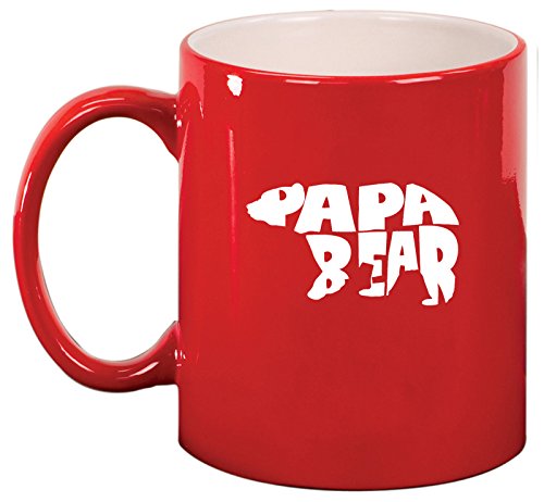 Ceramic Coffee Tea Mug Cup Dad Father Papa Bear (Red)