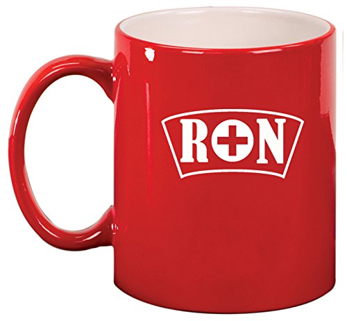 Ceramic Coffee Tea Mug RN Nurse Cap (Red)