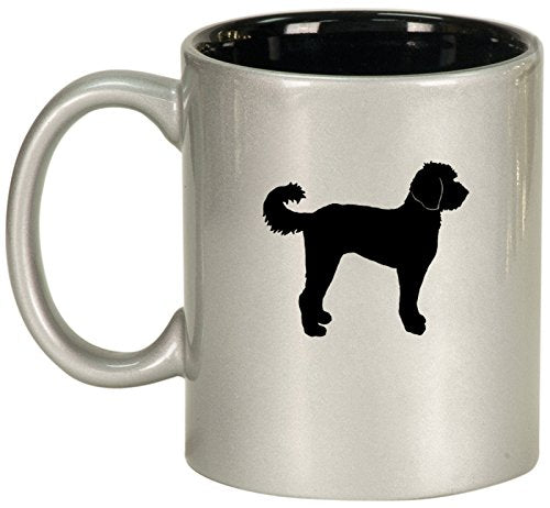 Ceramic Coffee Tea Mug Cup Labradoodle (Silver)