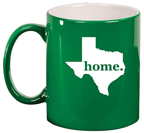 Ceramic Coffee Tea Mug Cup Texas Home (Green)