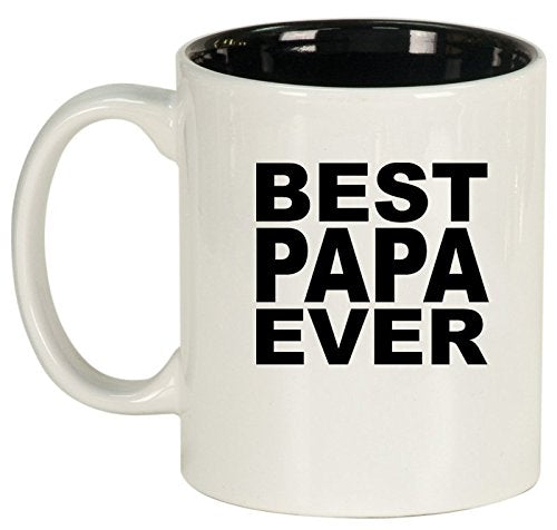 Ceramic Coffee Tea Mug Cup Best Papa Ever (White)