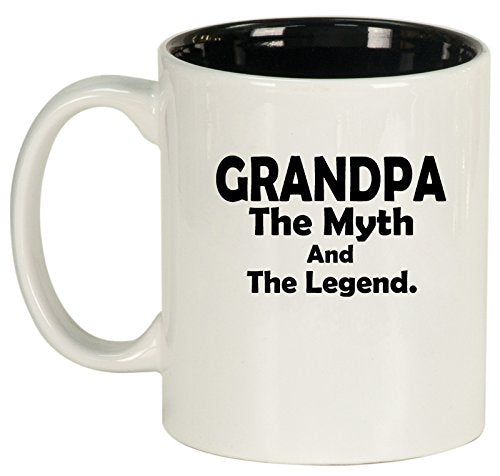 Ceramic Coffee Tea Mug Cup Grandpa Myth Legend Grandfather (White)