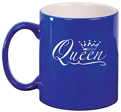 Ceramic Coffee Tea Mug Cup Queen Fancy (Blue)