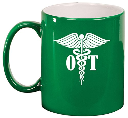 Ceramic Coffee Tea Mug Cup OT Occupational Therapy (Green)