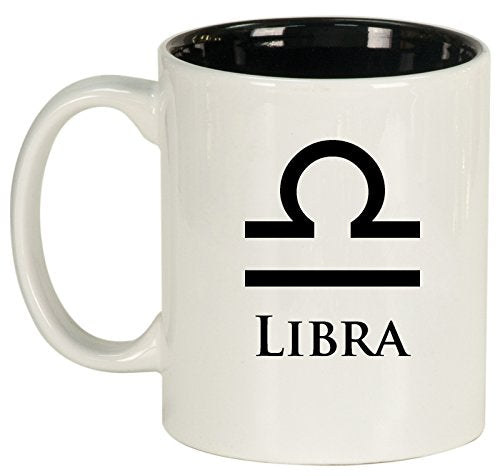 Ceramic Coffee Tea Mug Cup Libra (White)