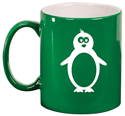 Ceramic Coffee Tea Mug Cup Penguin (Green)