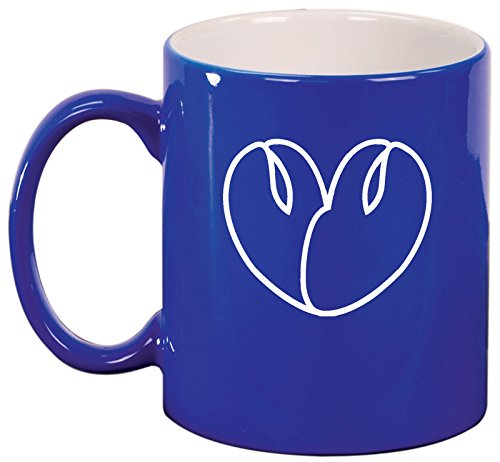 Ceramic Coffee Tea Mug Cup Lobster Love (Blue)