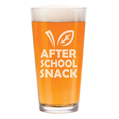 16 oz Beer Pint Glass After School Snack Funny Teacher