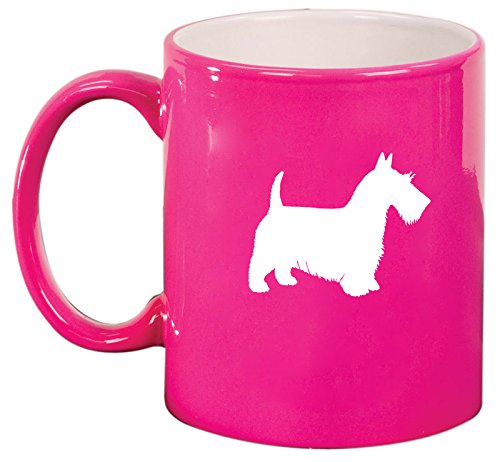 Ceramic Coffee Tea Mug Scottie Scottish Terrier (Hot Pink)