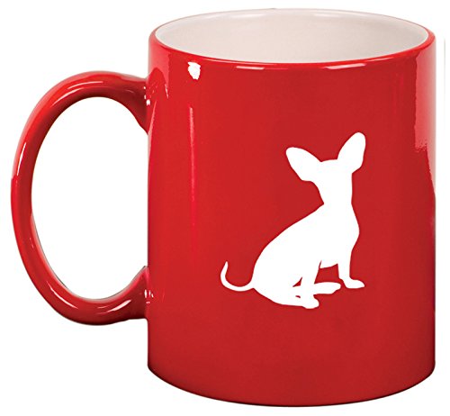 Ceramic Coffee Tea Mug Cup Chiweenie (Red)