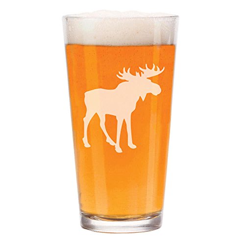 16 oz Beer Pint Glass Moose