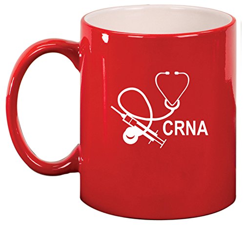 Ceramic Coffee Tea Mug Cup CRNA Nurse Anesthetist Anesthesiology (Red)