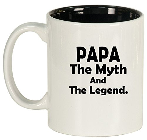 Ceramic Coffee Tea Mug Cup Papa Myth Legend (White)