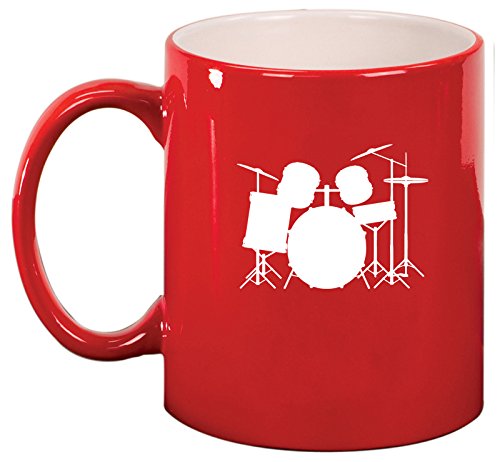 Ceramic Coffee Tea Mug Cup Drum Set (Red)