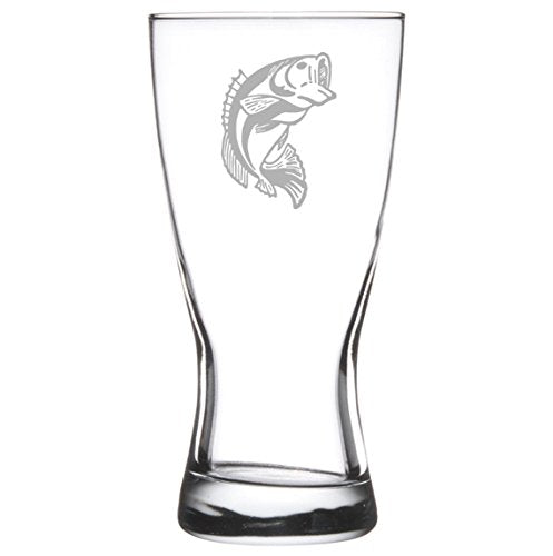 15 oz Beer Pilsner Glass Bass Fish