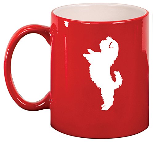 Ceramic Coffee Tea Mug Cup Shih Tzu Standing (Red)
