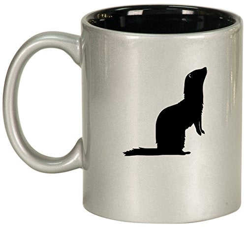 Ceramic Coffee Tea Mug Cup Ferret (Silver)
