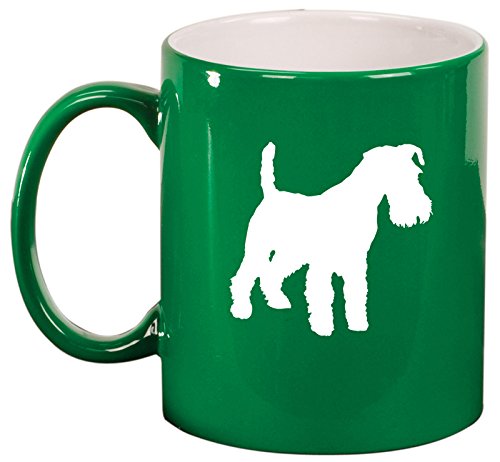 Ceramic Coffee Tea Mug Cup Miniature Schnauzer (Green)
