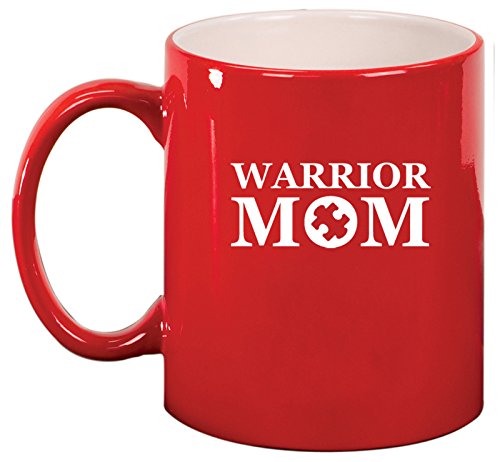 Ceramic Coffee Tea Mug Warrior Mom Autism (Red)