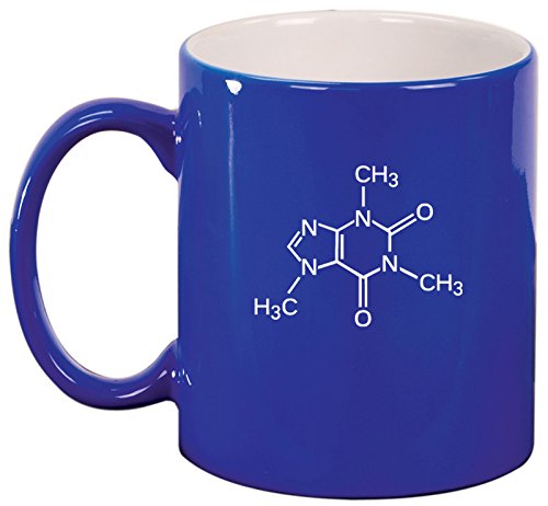Ceramic Coffee Tea Mug Caffeine Molecule (Blue)