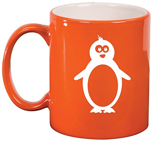 Ceramic Coffee Tea Mug Cup Penguin (Orange)