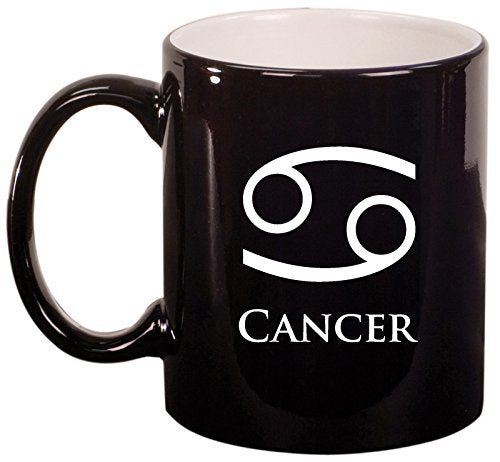 Ceramic Coffee Tea Mug Cup Cancer (Black)