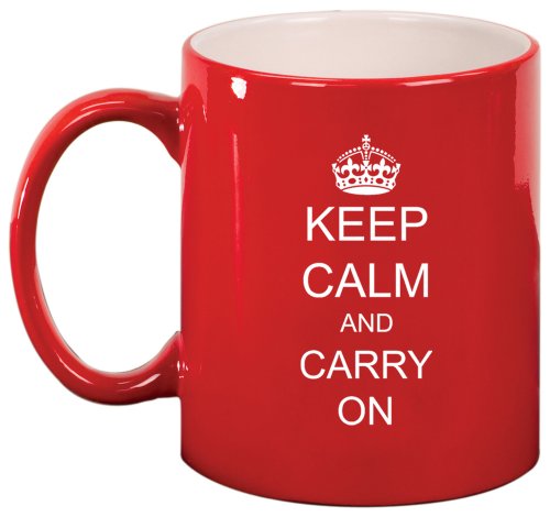 Keep Calm and Carry On Ceramic Coffee Tea Mug Cup Red
