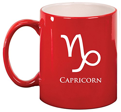 Ceramic Coffee Tea Mug Cup Capricorn (Red)