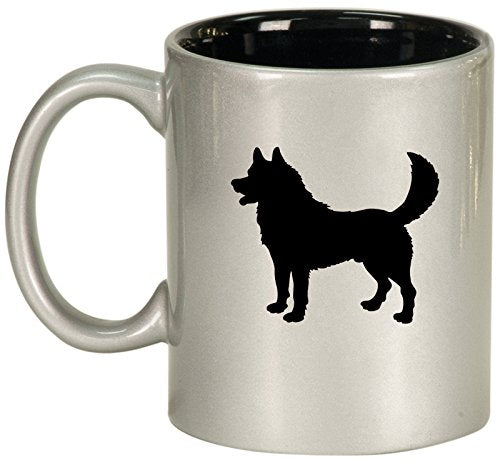 Ceramic Coffee Tea Mug Cup Husky (Silver)