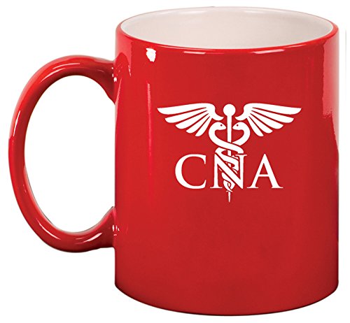 Ceramic Coffee Tea Mug CNA Nursing Assistant Medical Symbol (Red)