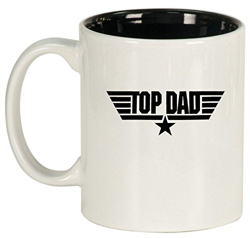 Ceramic Coffee Tea Mug Cup Top Dad Father (White)