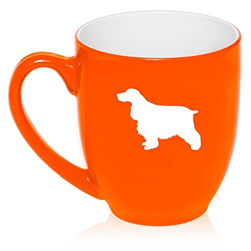 16 oz Large Bistro Mug Ceramic Coffee Tea Glass Cup Cocker Spaniel (Orange)