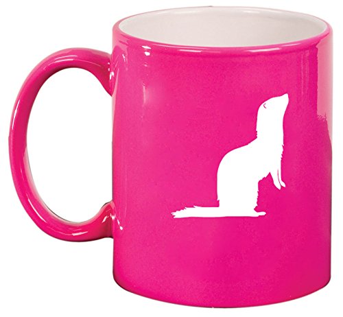 Ceramic Coffee Tea Mug Cup Ferret (Pink)