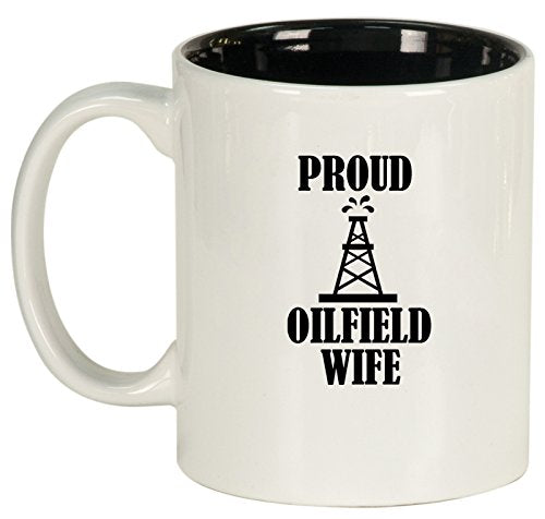 Ceramic Coffee Tea Mug Proud Oilfield Wife (White)