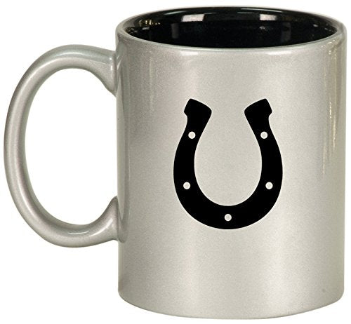 Ceramic Coffee Tea Mug Horseshoe (Silver)