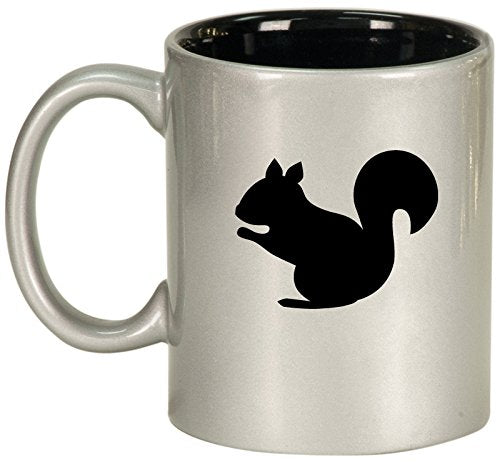 Ceramic Coffee Tea Mug Cup Squirrel (Silver)