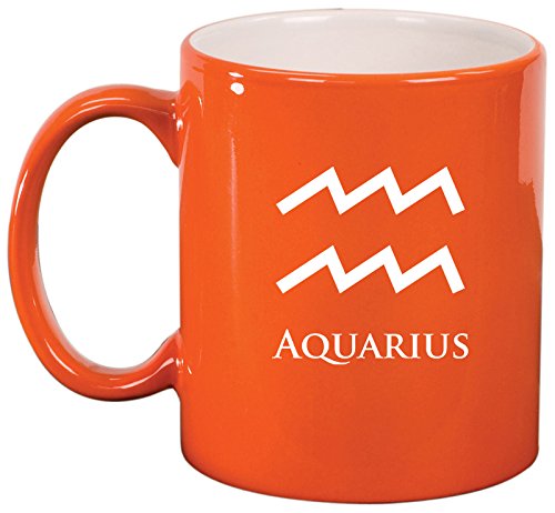 Ceramic Coffee Tea Mug Cup Aquarius (Orange)