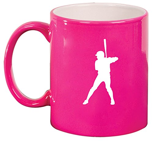 Ceramic Coffee Tea Mug Cup Baseball Player (Pink)