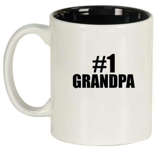 #1 Grandpa Ceramic Coffee Tea Mug Cup White Black Gift for Grandpa