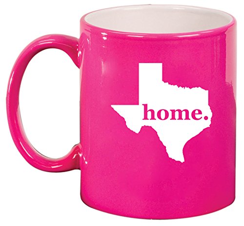 Ceramic Coffee Tea Mug Cup Texas Home (Pink)