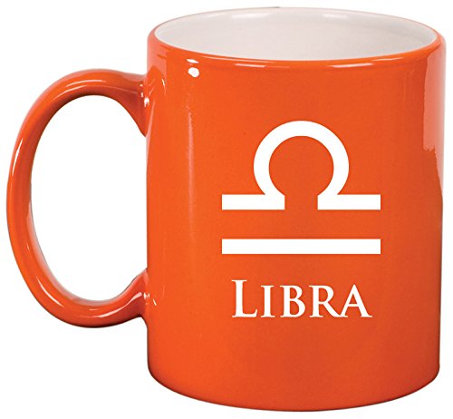 Ceramic Coffee Tea Mug Cup Libra (Orange)
