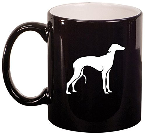 Ceramic Coffee Tea Mug Cup Greyhound (Black)