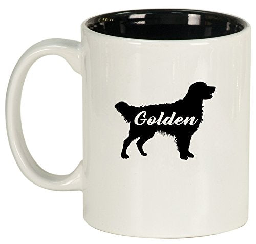 Ceramic Coffee Tea Mug Golden Retriever 'Golden' (White)