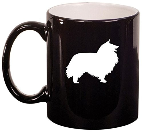 Ceramic Coffee Tea Mug Cup Shetland Sheepdog (Black)
